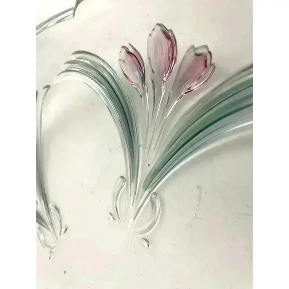 VTG Mikasa French Floral Bouquet 12.5" Round Serving Glass Platter Germany - Picture 2 of 16